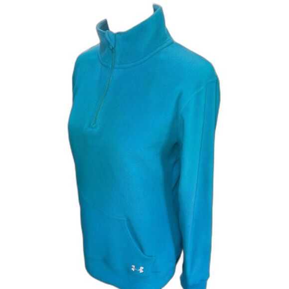 Under Armour Women’s Teal Blue 1/4 Zip Fleece Pullover Soft Warm Activewear M - Picture 1 of 6